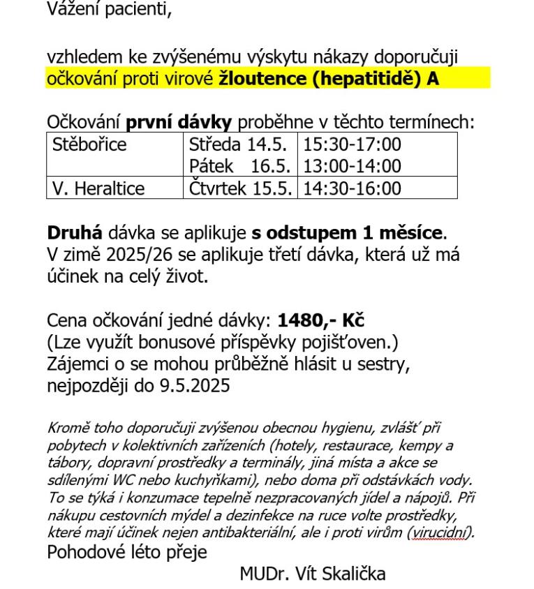 očkování