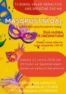 MASOPUSTNÍ BÁL  s tradičním pochováním basy v sobotu 21.2.2026